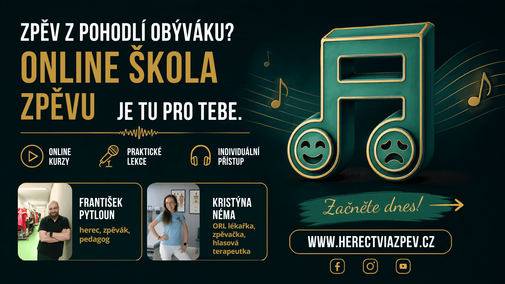 Online škola zpěvu: kurzy z obýváku a víkendový workshop v Řevnicích