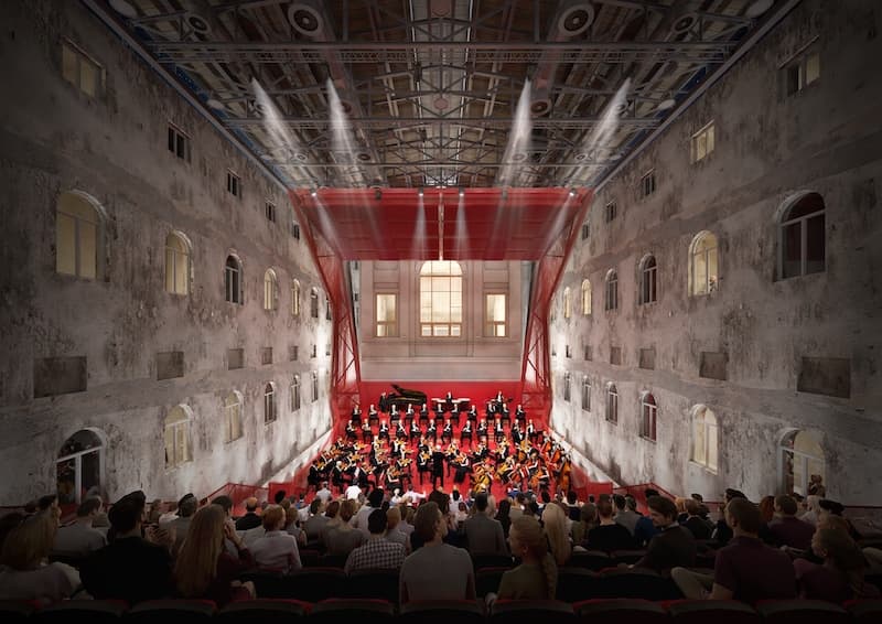 Inovativní dialog starého a nového. Nový multifunkční sál Císařské lázně od architekta Petra Hájka oživí Karlovy Vary