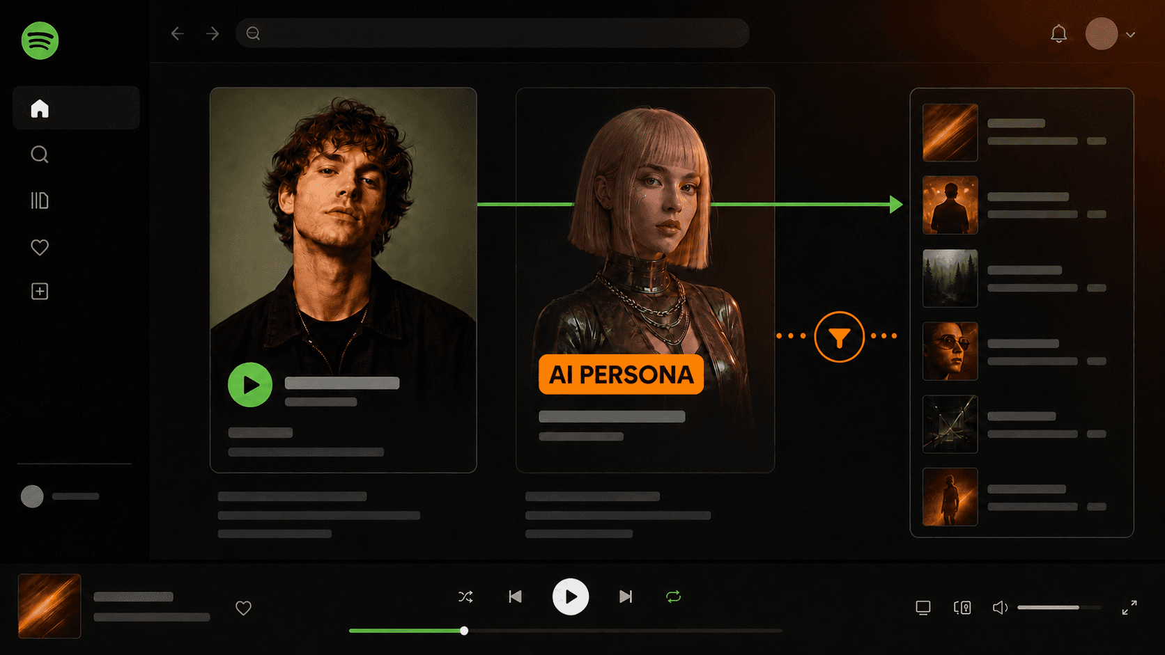 Spotify označí AI persony a omezí jejich doporučování
